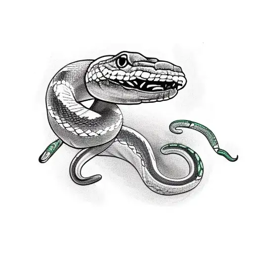 Mexican snake eating its tail tattoo design idea