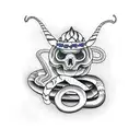 Mexican snake eating its tail tattoo design idea