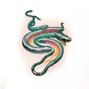 Mexican snake eating its tail tattoo design idea