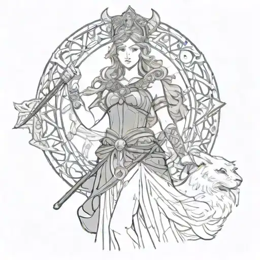 Goddess Freya tattoo design idea