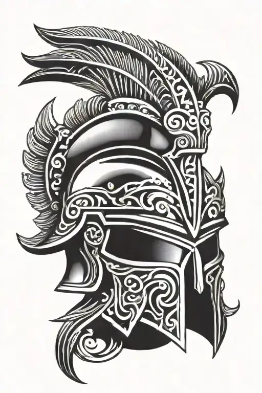 Roman Empire Helmet tattoo design idea