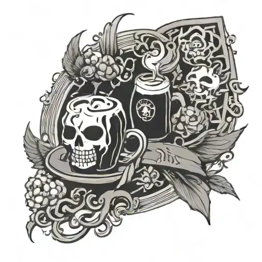 Coffee Jelly JetBlack Wings Symbol Takoyaki Mirror Flaming Torch Motorcycle Hair Bow Rice Ball Spirit Board Crsytal Ball tattoo design idea