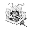 rose and snake tattoo design idea
