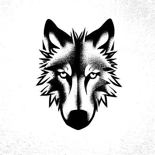 Wolf and lightning tattoo design idea