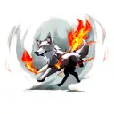 Wolf with lightning and fire tattoo design idea