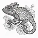 chameleon tattoo design idea