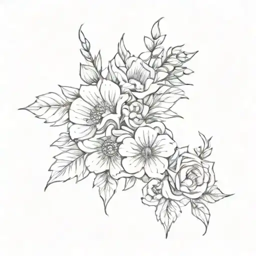 thin with flowers with the Words mi tesoro  tattoo design idea