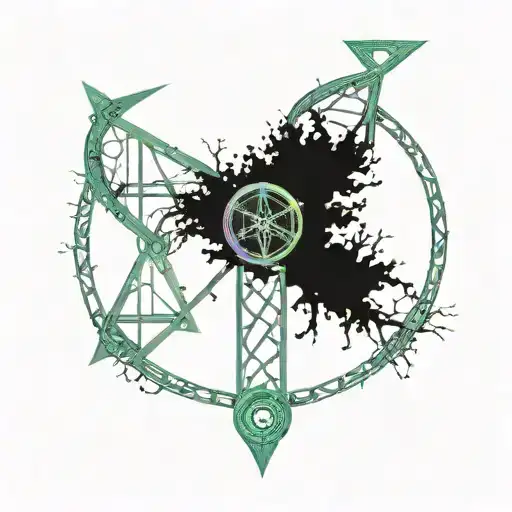 Dna chain and tree tattoo design idea