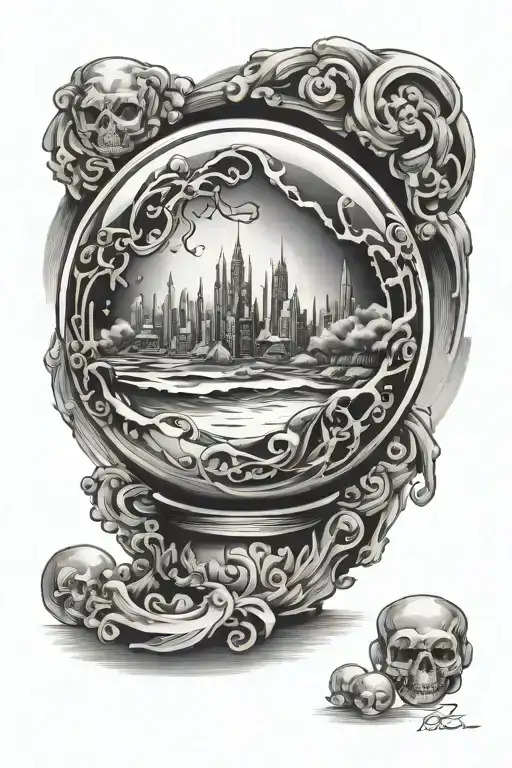 Crystal ball Inner tattoo design idea