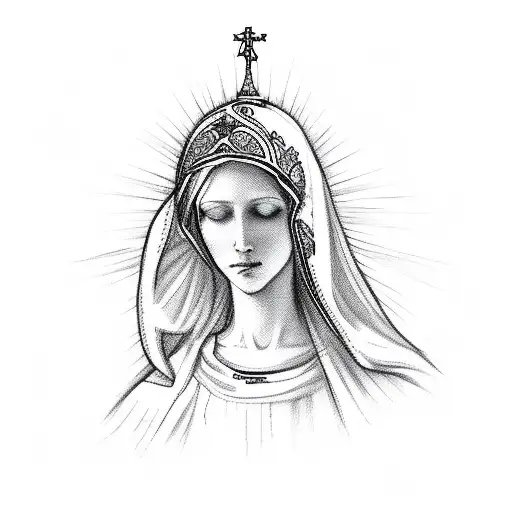 virgin mary tattoo design idea