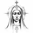virgin mary crying tattoo design idea