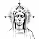 virgin mary crying tattoo design idea