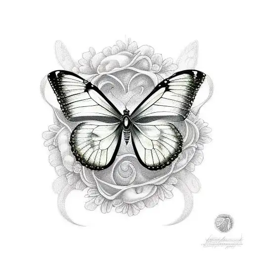 Happiness is a butterfly tattoo design idea