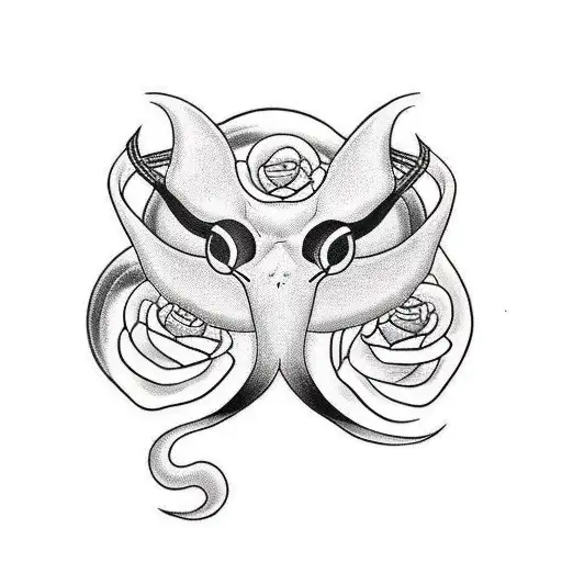 1 black snake, 1 white snake with the moon cycle tattoo design idea