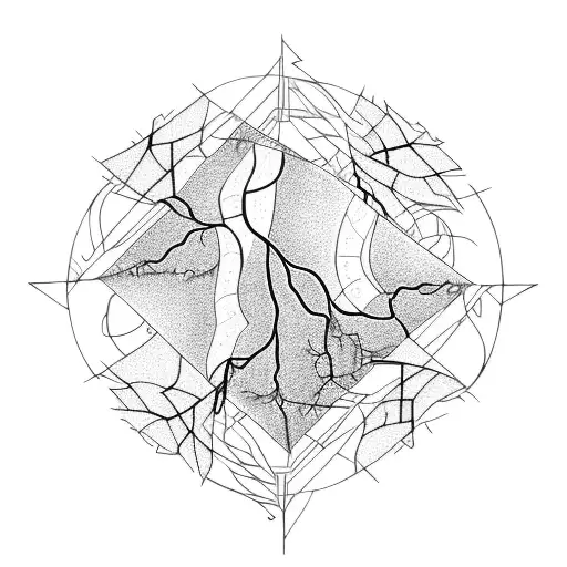 electrical wires and ivy vines and lightning and triangles  tattoo design idea