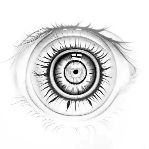 eye with tears and clock hands connecting at the pupil tattoo design idea