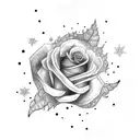 rosas una luna sol  tattoo design idea