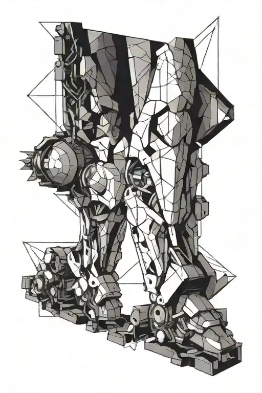 mech leg sleeve tattoo design idea