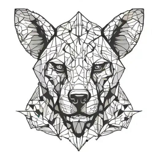 robot hyena tattoo design idea