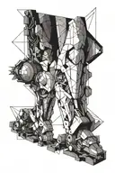 mech leg sleeve tattoo design idea