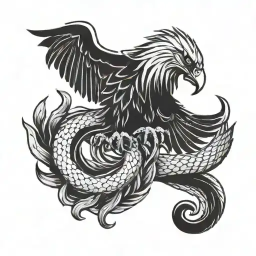 eagle and snake tattoo design idea