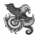 eagle and snake tattoo design idea