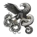 eagle and snake tattoo design idea