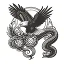 eagle and snake tattoo design idea