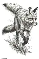fox running freely symbolizing freedom tattoo design idea