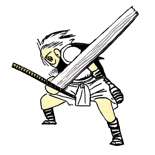 calvin and hobbes samurai tattoo design idea