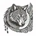 wolf with japanese armband tattoo designs tattoo design idea