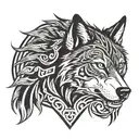 wolf with japanese armband tattoo designs tattoo design idea
