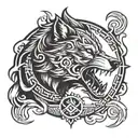 wolf with japanese armband tattoo designs tattoo design idea