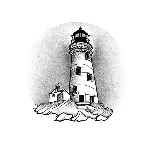 lighthouse anchor  tattoo design idea