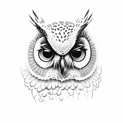 silhouette of an owl on a branch tattoo design idea