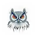 owl on a branch solid black tattoo design idea
