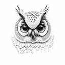 silhouette of an owl on a branch tattoo design idea