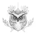 silhouette of an owl on a branch tattoo design idea