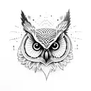 silhouette of an owl on a branch tattoo design idea