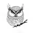 silhouette of an owl on a branch tattoo design idea