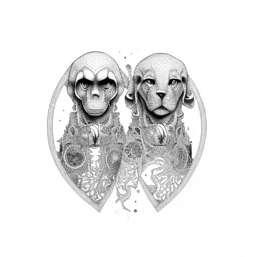 big brother and little brother side by side tattoo design idea