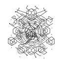 hidrogen atom tattoo design idea