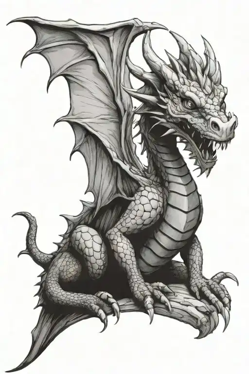 Dragon cute tattoo design idea