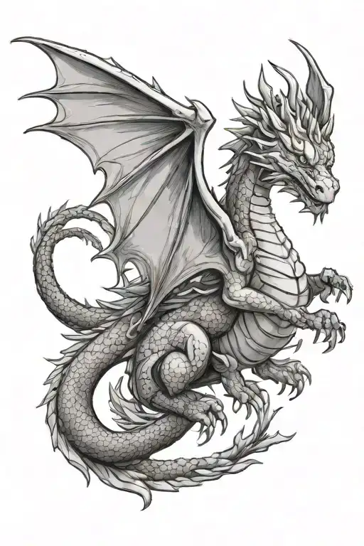 Dragon cute tattoo design idea
