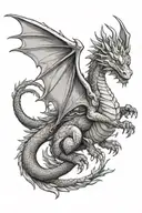 Dragon cute tattoo design idea
