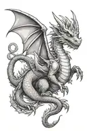 Dragon cute tattoo design idea