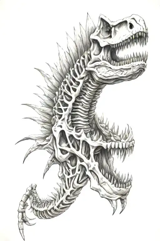 Spinosaurus Skeleton tattoo design idea