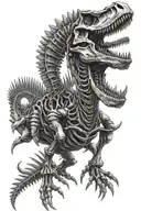 Spinosaurus skeleton tattoo design idea