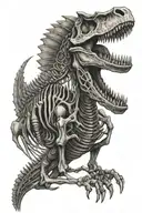 Spinosaurus skeleton tattoo design idea