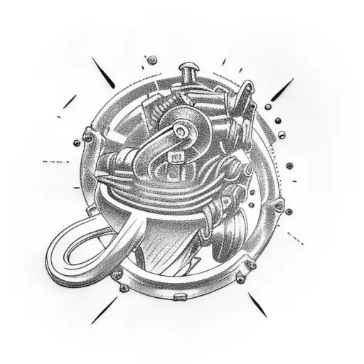 turbo engine tattoo design idea